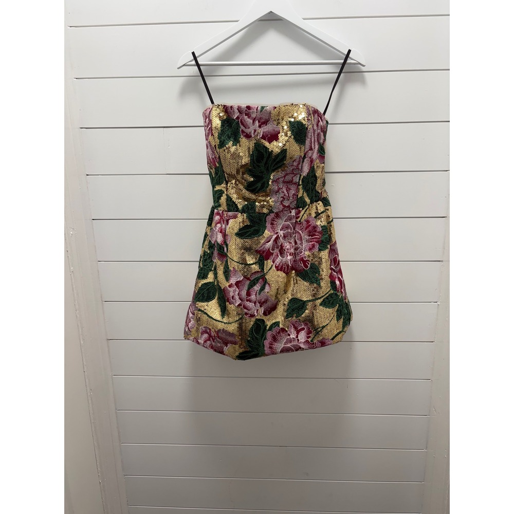 Dress the Population Scottie Sequin Floral Embroidered Minidress Homecoming Sz 2